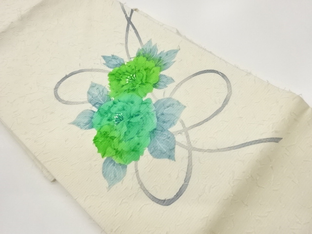 ひげ紬牡丹模様名古屋帯